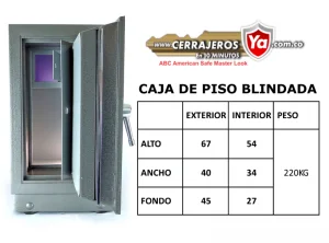 Caja fuerte de piso blindada 220 kg