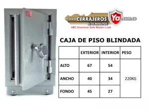 Caja fuerte de piso blindada