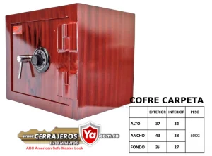 Caja fuerte ancla cofre carpeta no empotrable
