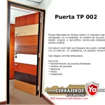 puerta de seguridad TP002 enchapada en madera, colores surtidos